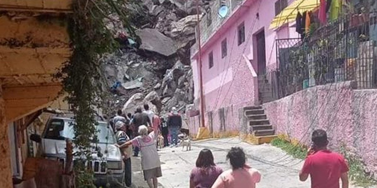 Habilitan albergues en Tlalnepantla por desgajamiento del cerro del Chiquihuite