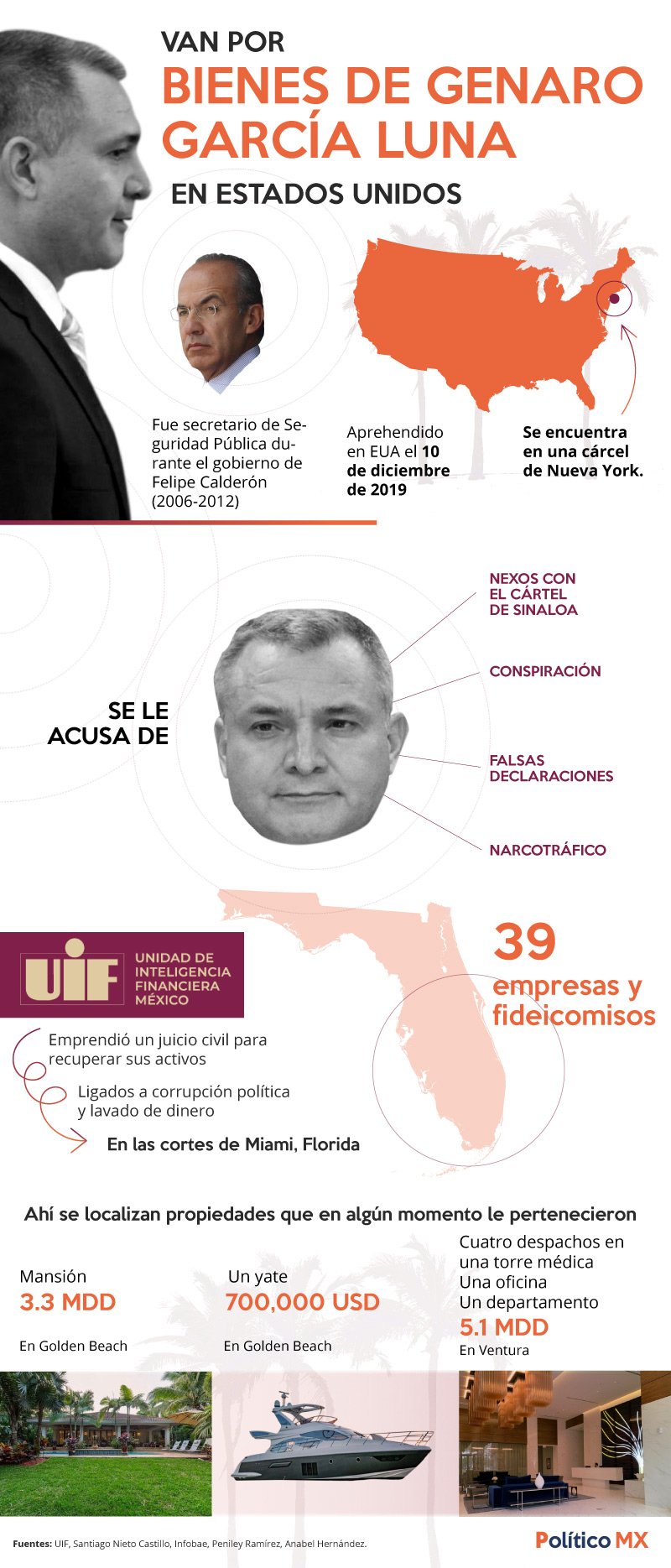UIF va por activos de García Luna en EUA