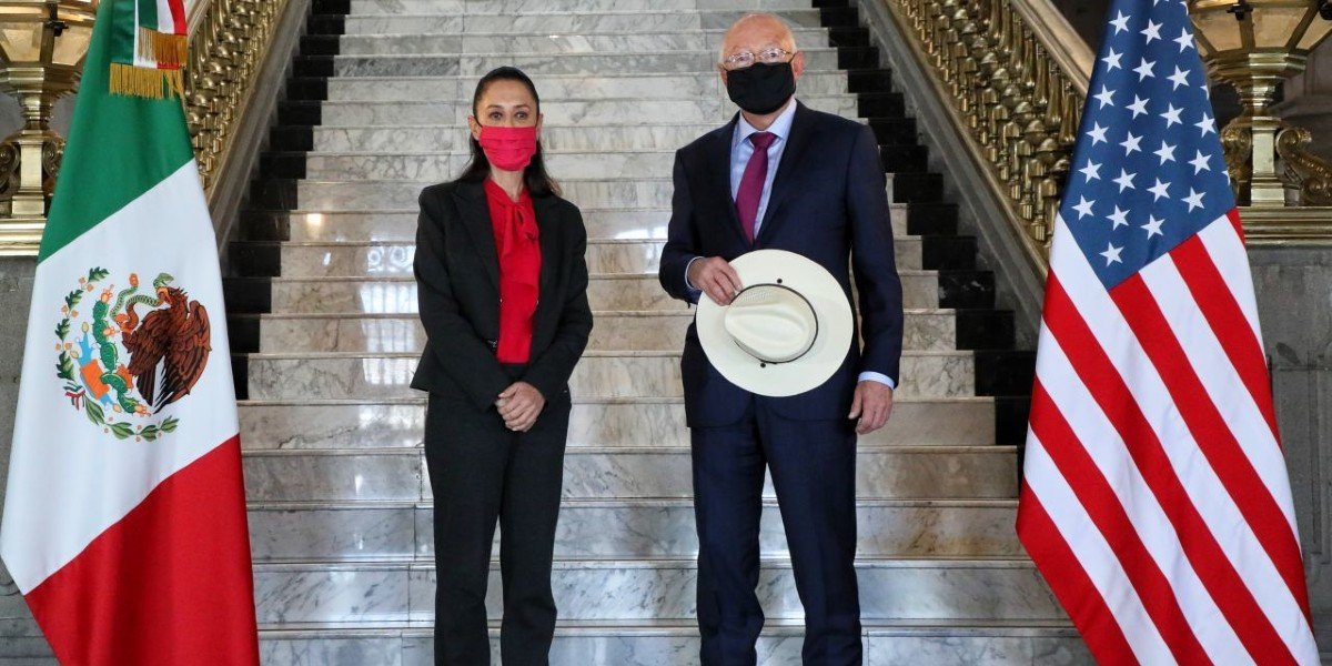 Sheinbaum se reunió con Ken Salazar, embajador de EUA en México; abordaron empleo para jóvenes