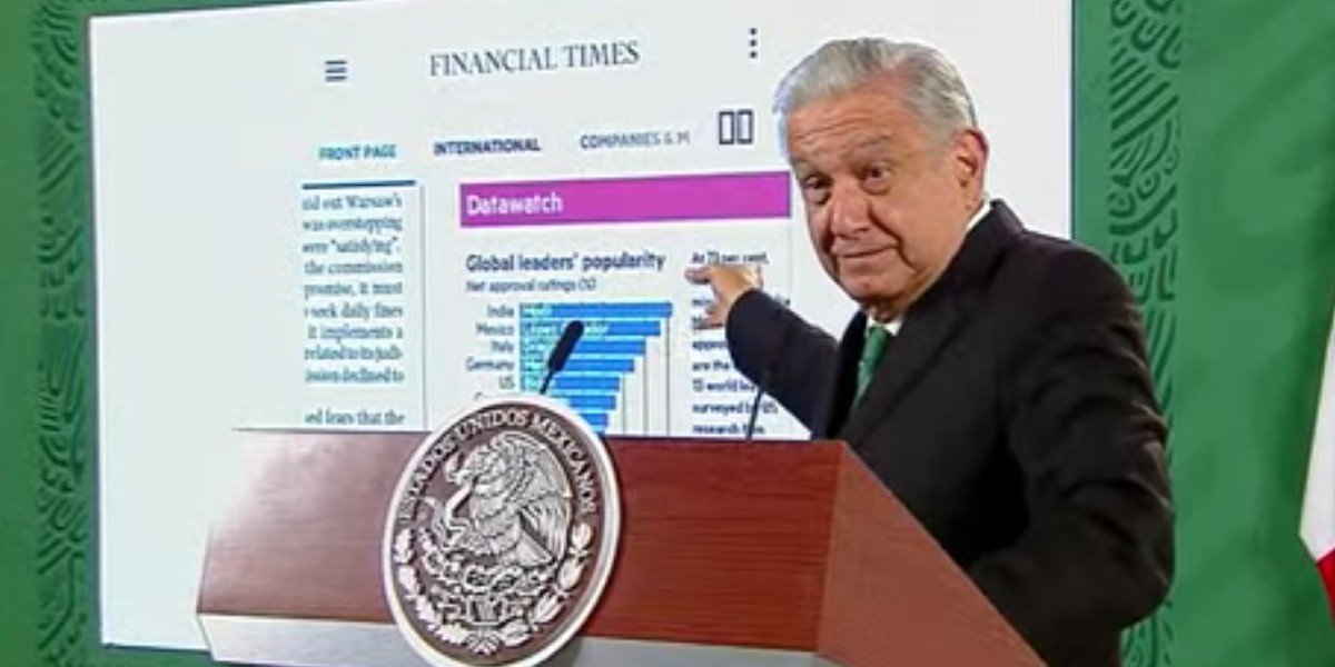 AMLO presume 2do lugar de popularidad según el Financial Times: 'Para el archivo de vanidades'