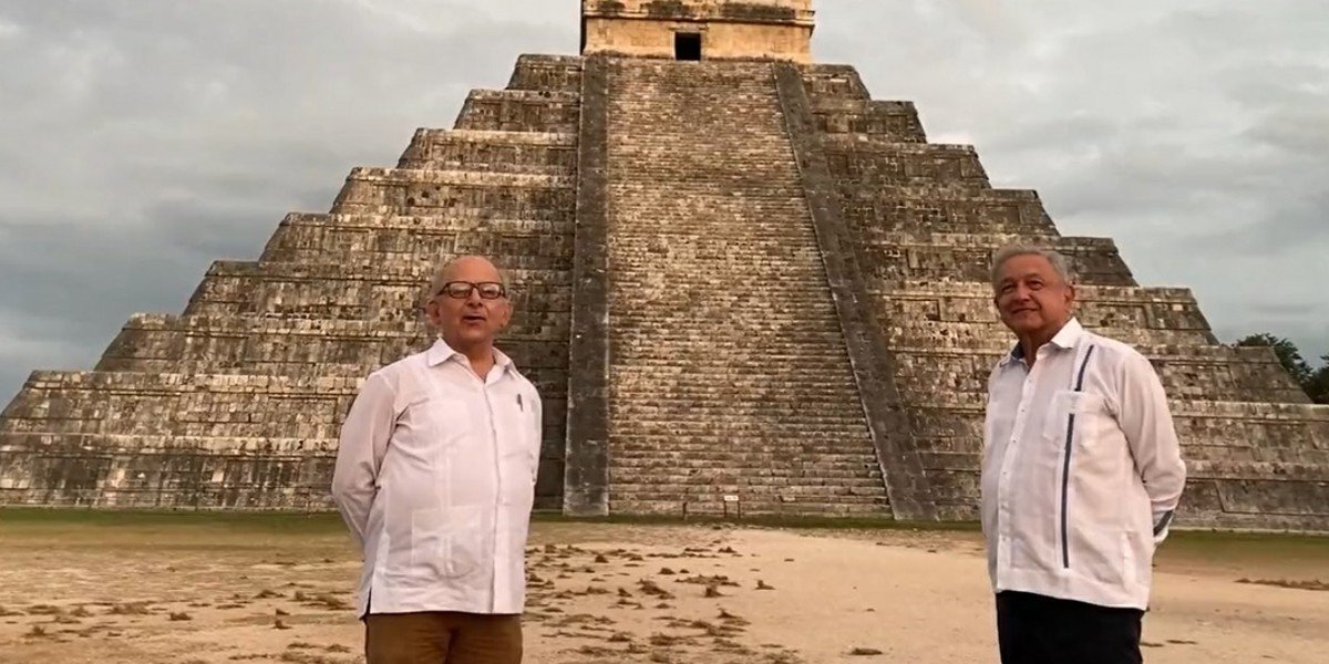 Ofrece AMLO que con Tren Maya se van a mejorar zonas arqueológicas en Yucatán; visita Chichen Itzá