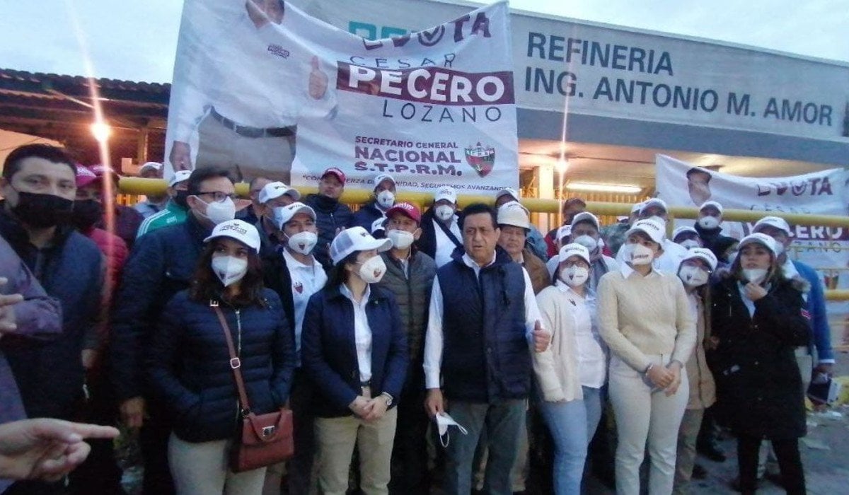 César Pecero inicia campaña por dirigencia del Sindicato Petrolero en refinería en Salamanca