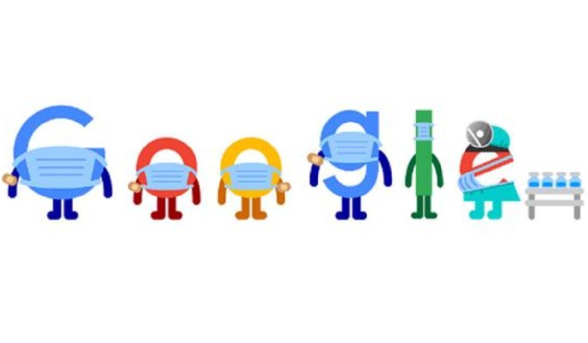 Google llama a uso de cubrebocas para combatir contagios de COVID-19 con el doodle