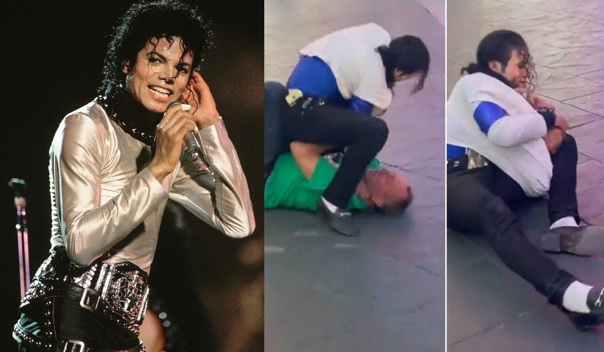 Viralizan a imitador de Michael Jackson en Las Vegas; casi asfixia a un hombre durante pelea
