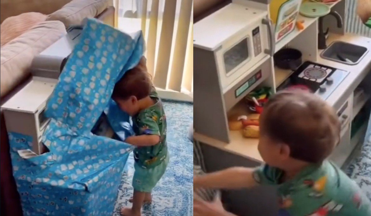 Reyes Magos traen cocinilla a niño y su tierna reacción se hace viral en redes