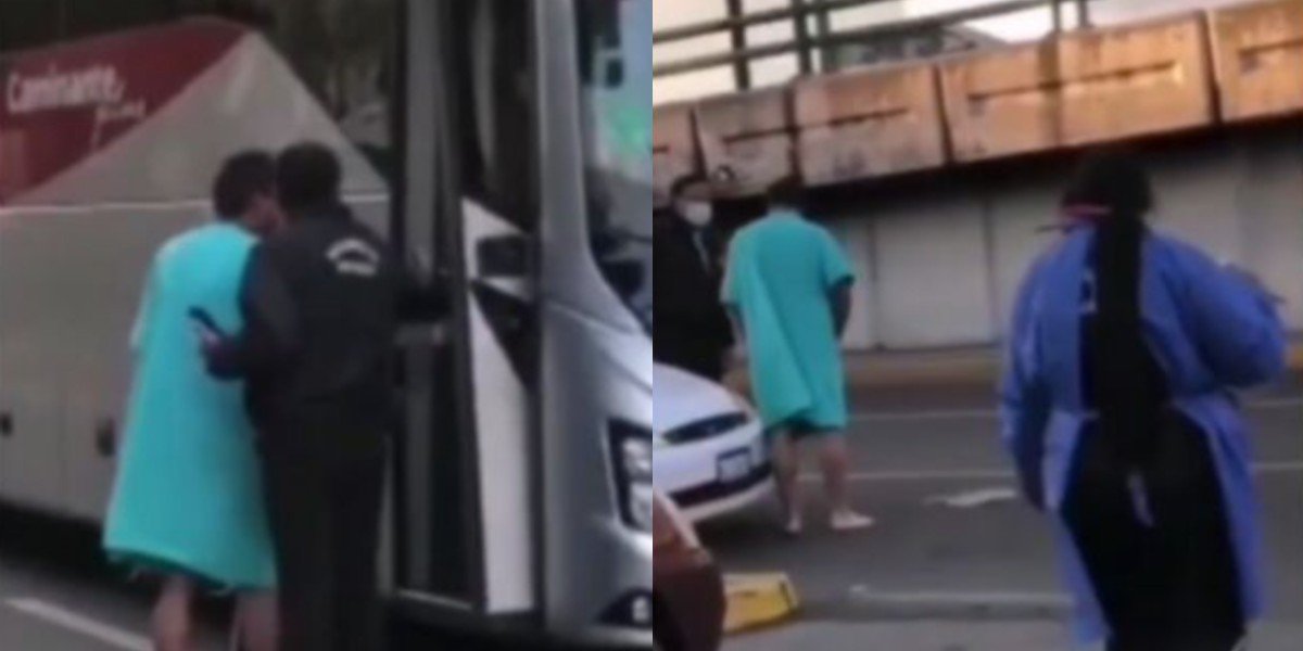 Paciente con COVID-19 huye en bata de hospital en Edomex