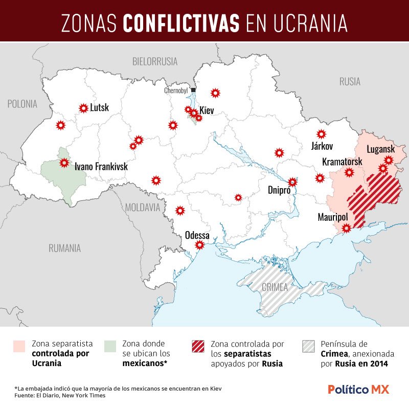 Zonas conflictivas en Ucrania