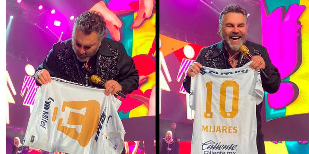Fan le regala jersey de los Pumas a Mijares durante su concierto
