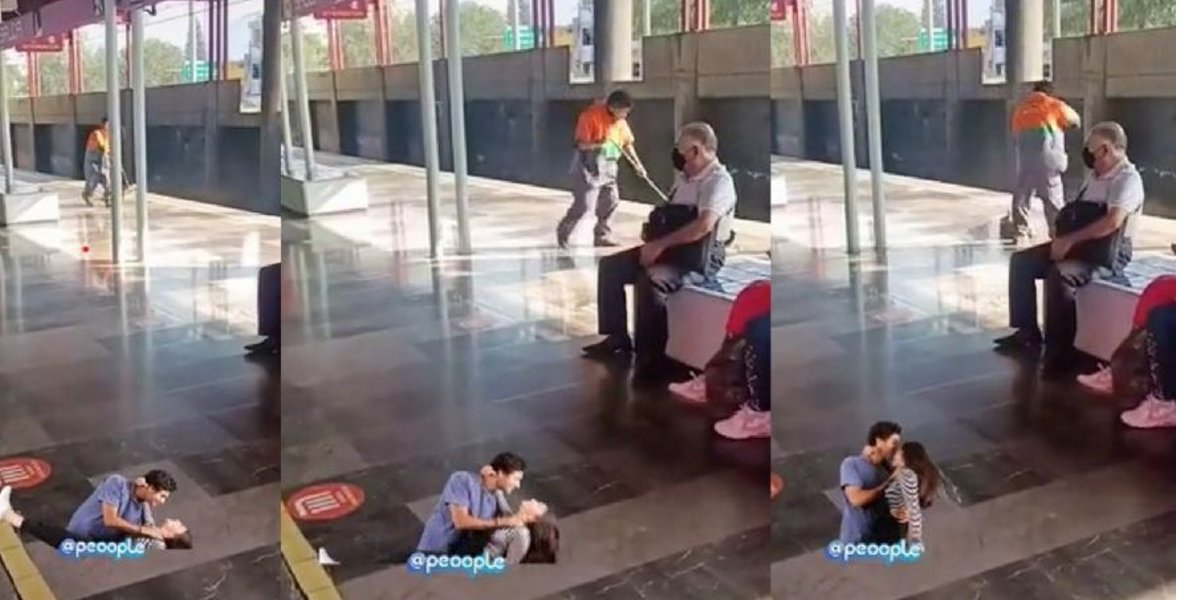 Captan a trabajador del Metro bailando Tiempo de Vals de Chayanne mientras trapea; video se hace viral