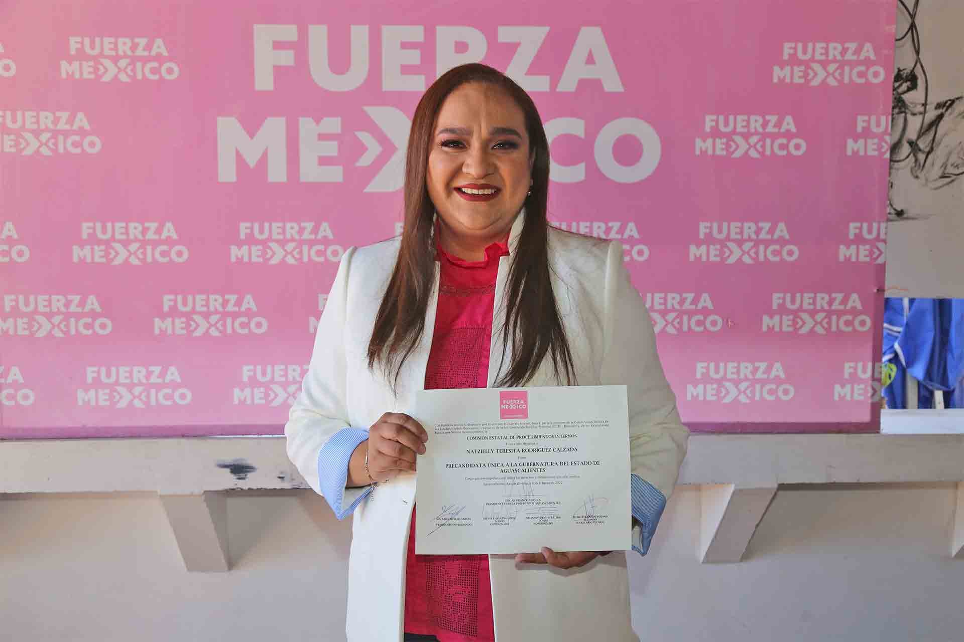 Elecciones 2022: Natzielly Teresita Rodríguez, candidata de Fuerza por México a la gubernatura de Aguascalientes