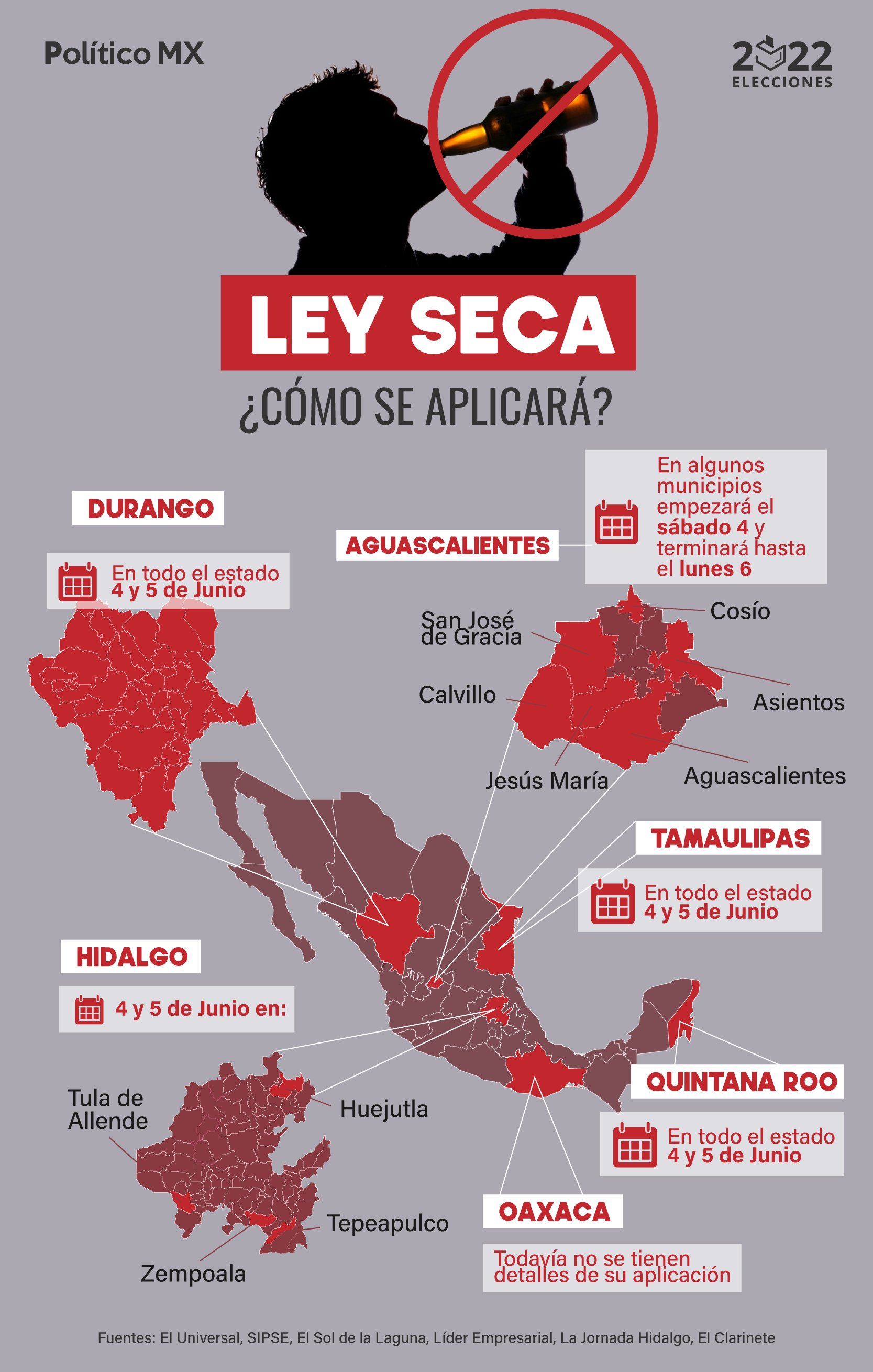 ¿En qué estados habrá ley seca?