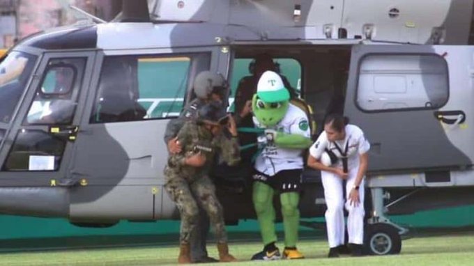 Semar archiva por 5 años bitácora de traslado de la mascota de equipo de beisbol en helicóptero oficial