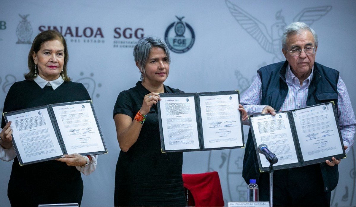 Rocha Moya firma convenio de coordinación en materia de búsqueda forense de Personas Desaparecidas