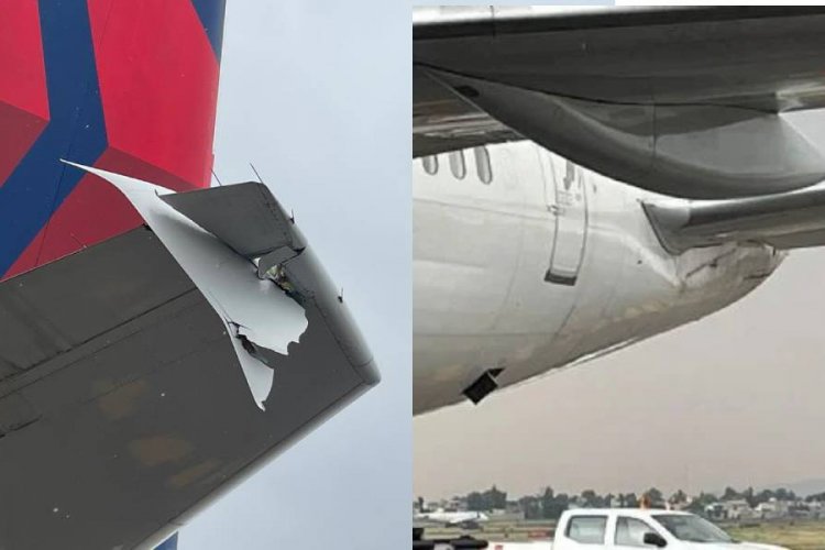 VIDEO. Chocan dos aviones en el AICM, no se reportan lesionados